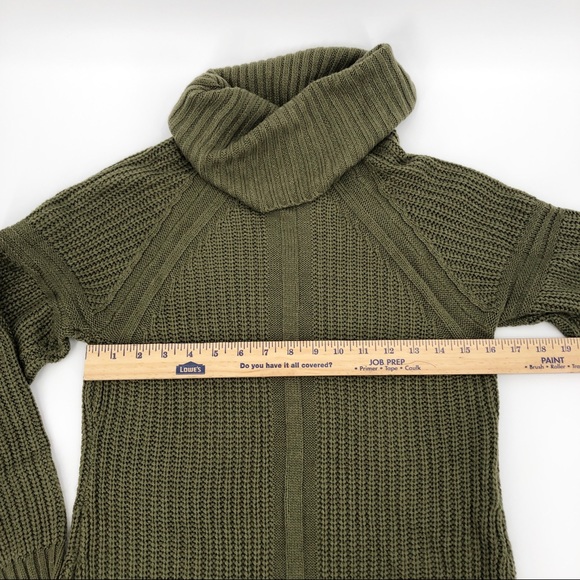 Dark Green Sweater Dress W/ Cowl Neck Size Large - Picture 7 of 8